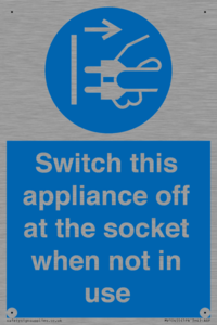 Switch this appliance off at the socket when not in use
